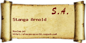 Stanga Arnold névjegykártya
